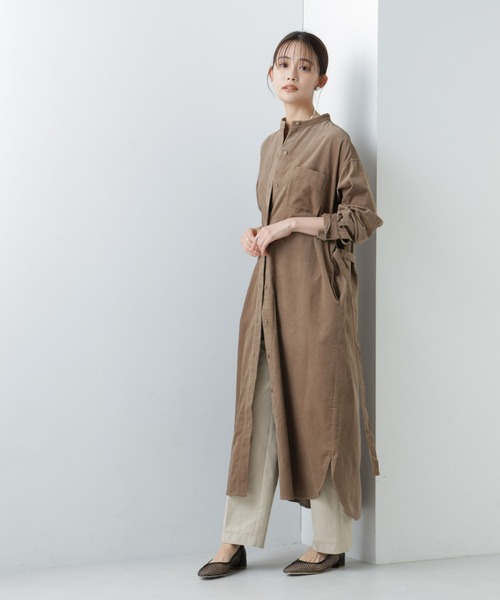 NANO universe(ナノユニバース)の「【WEB限定】コーデュロイシャツワンピース(シャツワンピース・レディース・ベージュ/ネイビー/アイボリー・マルチサイズ)」の12枚目の写真