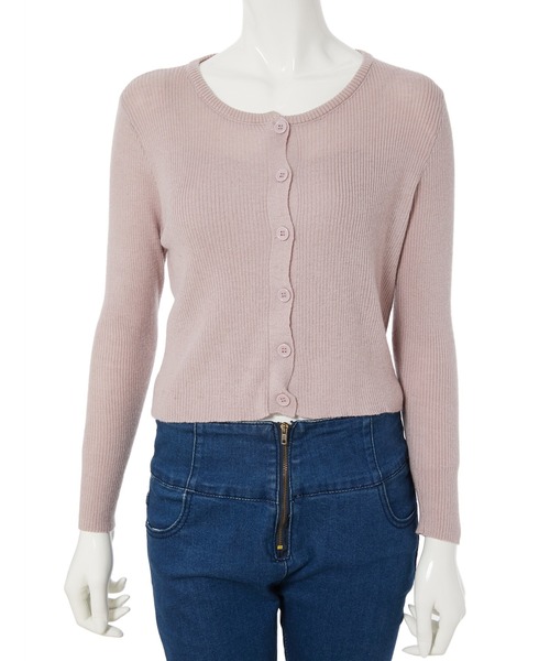 fifth calin（フィフスカラン）の「キャミ付き細リブカーデセット（ニット/セーター・レディース・ブラック/ピンク・MEDIUM）」の4枚目の写真