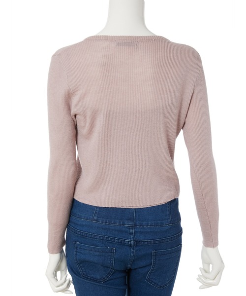 fifth calin（フィフスカラン）の「キャミ付き細リブカーデセット（ニット/セーター・レディース・ブラック/ピンク・MEDIUM）」の3枚目の写真