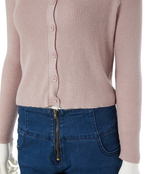 fifth calin（フィフスカラン）の「キャミ付き細リブカーデセット（ニット/セーター・レディース・ブラック/ピンク・MEDIUM）」の13枚目の写真