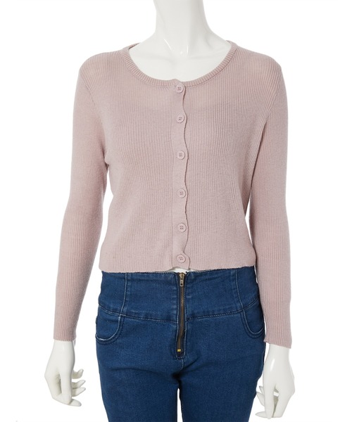 fifth calin（フィフスカラン）の「キャミ付き細リブカーデセット（ニット/セーター・レディース・ブラック/ピンク・MEDIUM）」の5枚目の写真