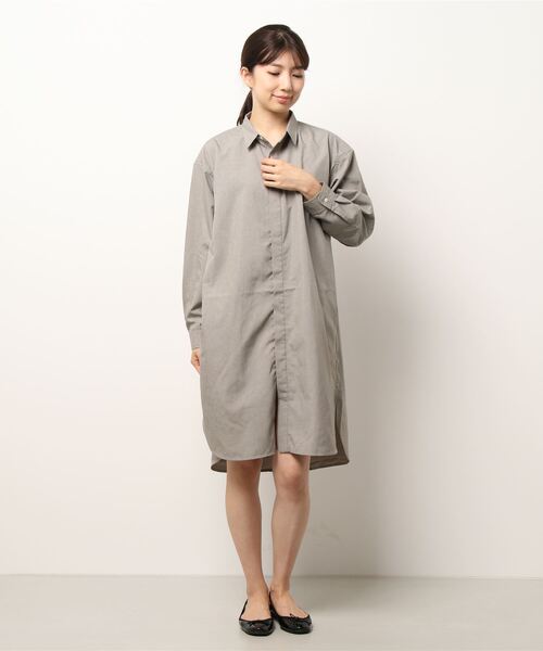 sm2rhythm（サマンサモスモスリズム）の「ロングシャツワンピース（シャツワンピース・レディース・ブラック/ブラウン/ベージュ・ﾌﾘ-）」の6枚目の写真