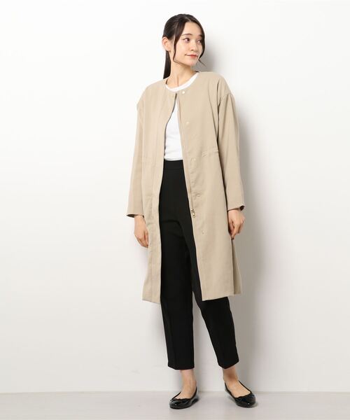 Te chichi（テチチ）の「ノーカラードロストコート（ノーカラーコート・レディース・ネイビー/ベージュ・SMALL/MEDIUM）」の6枚目の写真