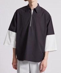 UNITED TOKYO | バイカラーハーフジッフL/Sシャツ(シャツ/ブラウス)