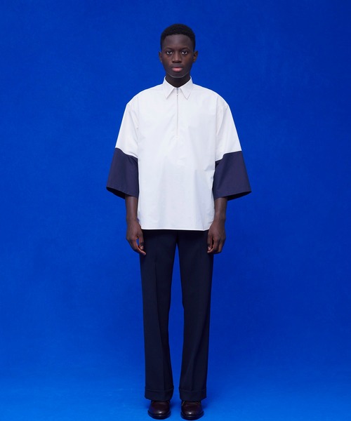 UNITED TOKYO（ユナイテッドトウキョウ）の「バイカラーハーフジッフL/Sシャツ（シャツ/ブラウス・メンズ・オフホワイト/ブラック/ネイビー・FREE）」の8枚目の写真