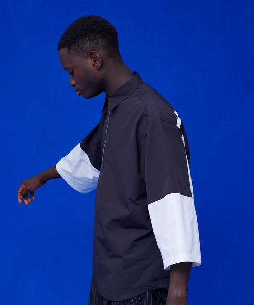 UNITED TOKYO（ユナイテッドトウキョウ）の「バイカラーハーフジッフL/Sシャツ（シャツ/ブラウス・メンズ・オフホワイト/ブラック/ネイビー・FREE）」の13枚目の写真