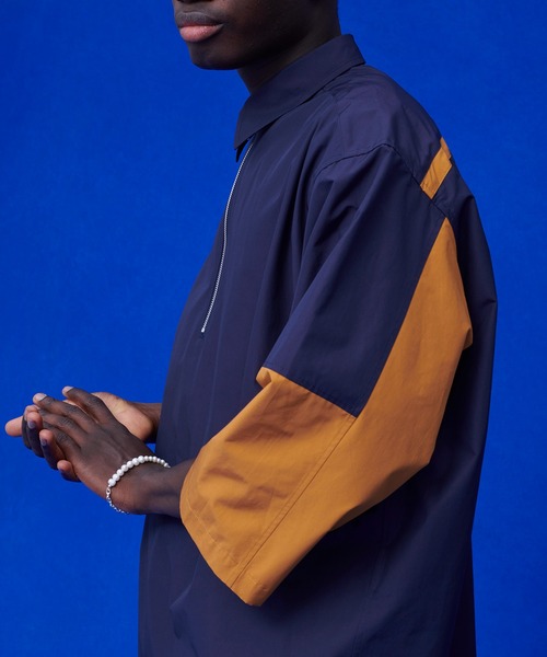 UNITED TOKYO（ユナイテッドトウキョウ）の「バイカラーハーフジッフL/Sシャツ（シャツ/ブラウス・メンズ・オフホワイト/ブラック/ネイビー・FREE）」の7枚目の写真