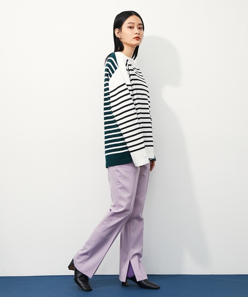 ADAM ET ROPE'（アダムエロペ）の「《SETアイテム》インサイドスリットスラックス（スラックス・レディース・サックスブルー/ラベンダー/イエロー系その他2・38/36/34）」の15枚目の写真