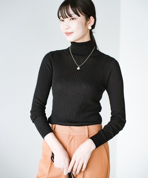 EVERYDAY I LIKE. C/N プルオーバーリブニット シルク混 haco!（ハコ）の「重ね着にも便利で気持ちいい！シルク混の