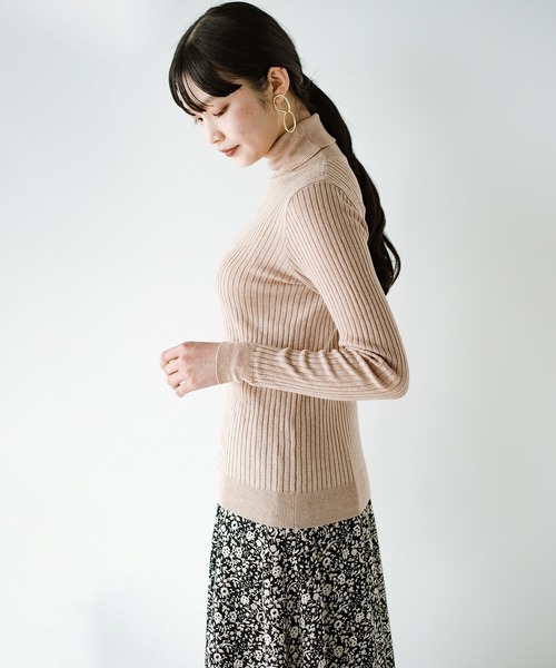 EVERYDAY I LIKE. C/N プルオーバーリブニット シルク混 haco!（ハコ）の「重ね着にも便利で気持ちいい！シルク混の