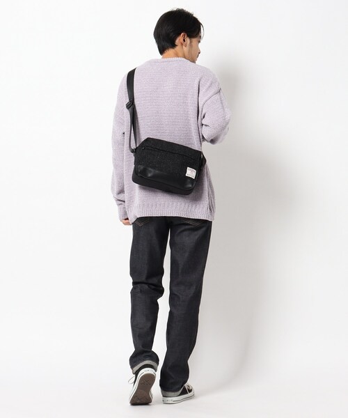 HARRIS TWEED（ハリスツイード）の「◆Harris Tweed ハリス ツィード スクエアフォルム ショルダーバッグ（ショルダーバッグ・メンズ・チャコールグレー/ブラック/ベージュ・99）」の5枚目の写真