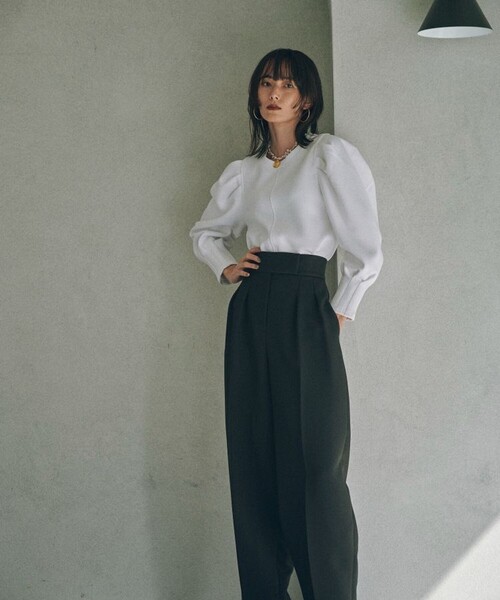 MATUREDマチュアード　トップス　カットソー黒ブラック　ボリュームスリーブ MATURED/マチュアード】マトンスリーブトップス（Tシャツ