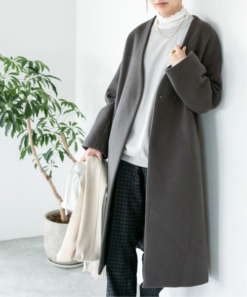 IENA マンテコノーカラーショートコート IENA イエナ】《追加》MANTECO ノーカラーコート[品番