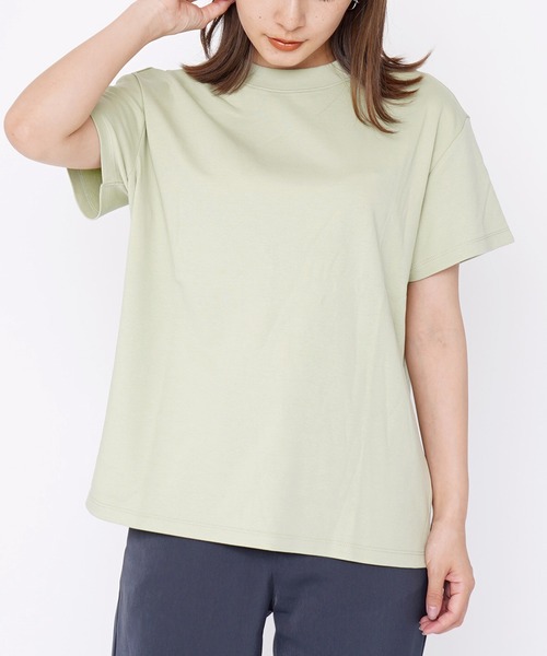 GIORDANO（ジョルダーノ）の「[ GIORDANO ] クルーネック半袖ビッグシルエットTシャツ（Tシャツ/カットソー・レディース・アイボリー/ホワイト/ブラック/ブラック×ホワイト/レッド系その他/ダークグリーン・LARGE/SMALL/MEDIUM）」の5枚目の写真