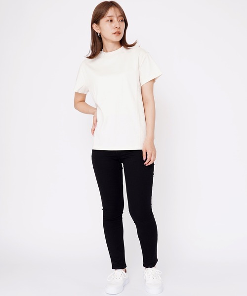 GIORDANO（ジョルダーノ）の「[ GIORDANO ] クルーネック半袖ビッグシルエットTシャツ（Tシャツ/カットソー・レディース・アイボリー/ホワイト/ブラック/ブラック×ホワイト/レッド系その他/ダークグリーン・LARGE/SMALL/MEDIUM）」の16枚目の写真