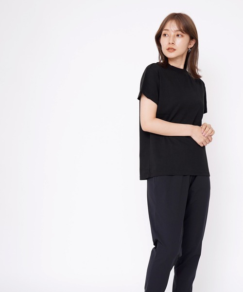 GIORDANO（ジョルダーノ）の「[ GIORDANO ] クルーネック半袖ビッグシルエットTシャツ（Tシャツ/カットソー・レディース・アイボリー/ホワイト/ブラック/ブラック×ホワイト/レッド系その他/ダークグリーン・LARGE/SMALL/MEDIUM）」の11枚目の写真