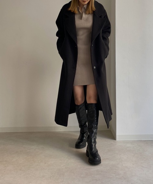 Avvenente(アベネンテ)の「【Avvenente】ロングチェスターコート(チェスターコート・レディース・グレー/ブラック/ダークグリーン・FREE)」の22枚目の写真