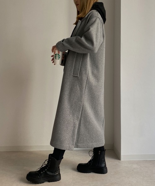 Avvenente(アベネンテ)の「【Avvenente】ロングチェスターコート(チェスターコート・レディース・グレー/ブラック/ダークグリーン・FREE)」の18枚目の写真