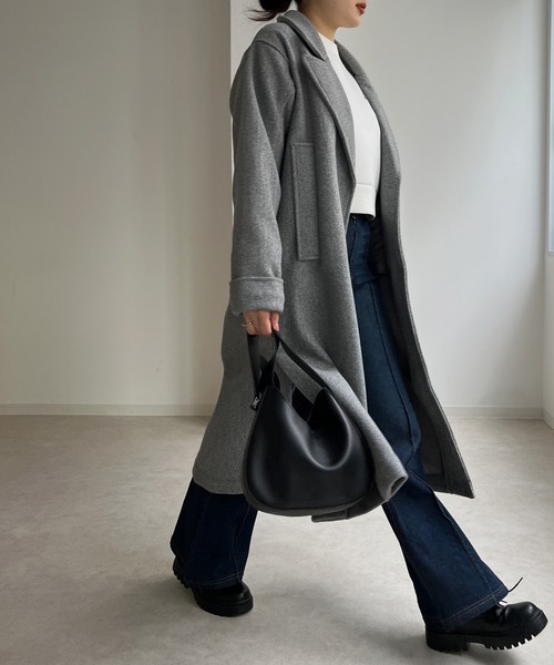 Avvenente(アベネンテ)の「【Avvenente】ロングチェスターコート(チェスターコート・レディース・グレー/ブラック/ダークグリーン・FREE)」の10枚目の写真