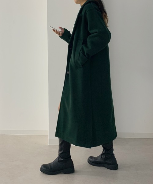 Avvenente(アベネンテ)の「【Avvenente】ロングチェスターコート(チェスターコート・レディース・グレー/ブラック/ダークグリーン・FREE)」の7枚目の写真