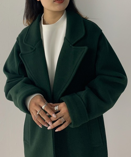 Avvenente(アベネンテ)の「【Avvenente】ロングチェスターコート(チェスターコート・レディース・グレー/ブラック/ダークグリーン・FREE)」の8枚目の写真