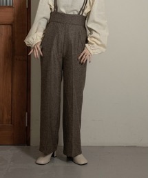 herringbone suspender pants