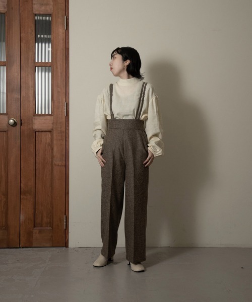 lawgy（ラウジー）の「herringbone suspender pants（その他パンツ・レディース・ベージュ/ブラウン・FREE）」の18枚目の写真