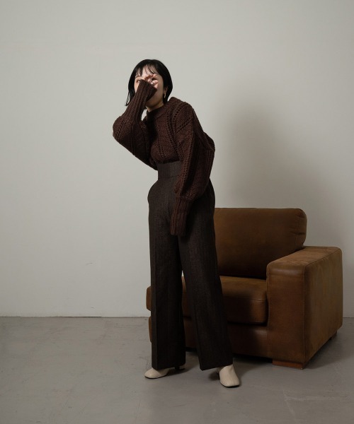 lawgy（ラウジー）の「herringbone suspender pants（その他パンツ・レディース・ベージュ/ブラウン・FREE）」の11枚目の写真