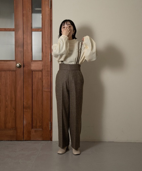 lawgy（ラウジー）の「herringbone suspender pants（その他パンツ・レディース・ベージュ/ブラウン・FREE）」の17枚目の写真