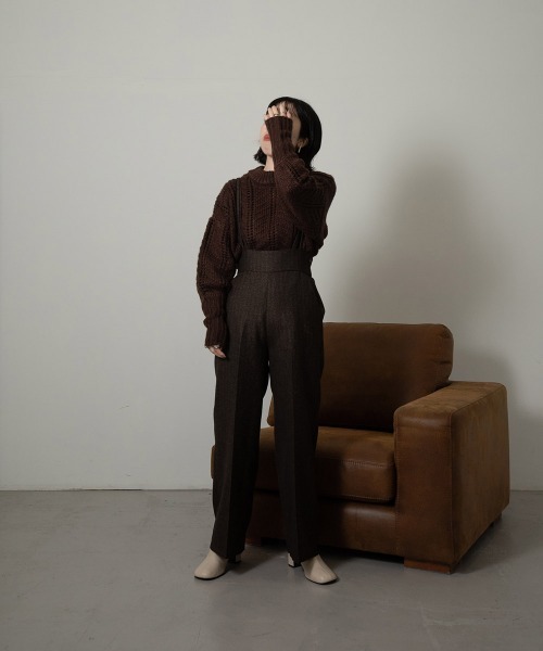 lawgy（ラウジー）の「herringbone suspender pants（その他パンツ・レディース・ベージュ/ブラウン・FREE）」の12枚目の写真