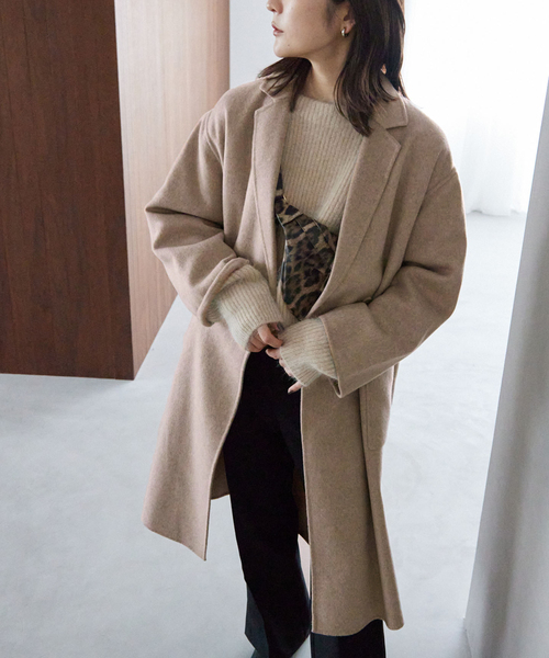 限定値下げ!! 美品 ハミルトン ダブルフェイスロングチェスターコート セール】HAMILTON WOOLダブルフェイスウールチェスターコート