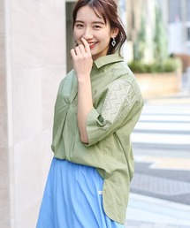 コットンxナバホクロス刺繍プルオーバー