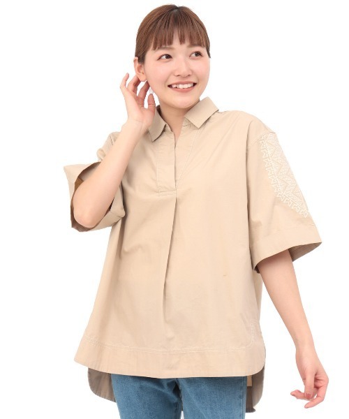 チチカカ(チチカカ)の「コットンxナバホクロス刺繍プルオーバー(シャツ/ブラウス・レディース・カーキ/ベージュ/ボルドー・FREE)」の12枚目の写真
