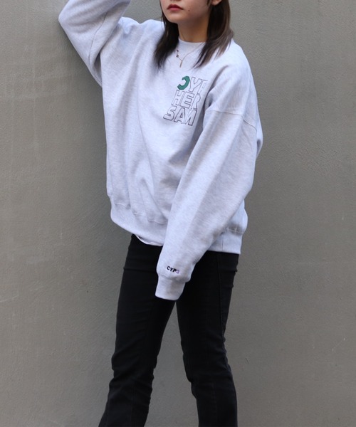 CYPHER3(サイファーサム)の「【60】CYPHER3/サイファーサム Duality <C> Logo Sweat(スウェット・メンズ・ブラック/杢グレー/サックスブルー・L/M)」の2枚目の写真