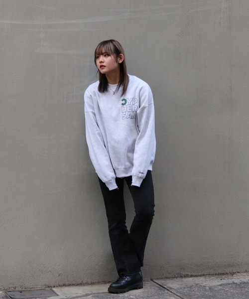 CYPHER3(サイファーサム)の「【60】CYPHER3/サイファーサム Duality <C> Logo Sweat(スウェット・メンズ・ブラック/杢グレー/サックスブルー・L/M)」の16枚目の写真