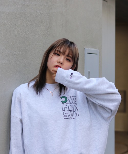 CYPHER3(サイファーサム)の「【60】CYPHER3/サイファーサム Duality <C> Logo Sweat(スウェット・メンズ・ブラック/杢グレー/サックスブルー・L/M)」の4枚目の写真