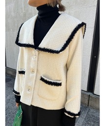 AMAIL | Tweed big collar コート(その他アウター)