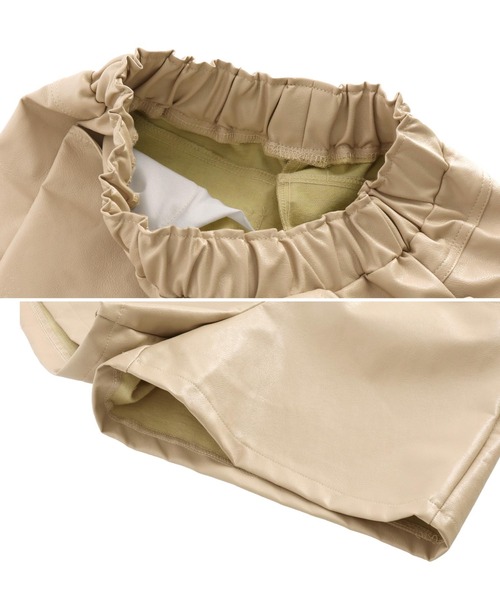 ANAP（アナップ）の「フェイクレザーショートパンツ（その他パンツ・レディース・ブラック/アイボリー・FREE）」の5枚目の写真