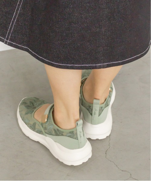 RANDA(ランダ)の「ストレスフリー/刺繍デザインスニーカー(スニーカー・レディース・ブラック/グリーン/クリーム・M/LL/L/S)」の9枚目の写真