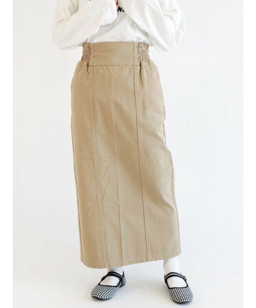 ehka sopo(エヘカソポ)の「ハイウエストペンシルスカート(スカート・レディース・ブラック/ベージュ/キナリ・フリ-)」の1枚目の写真