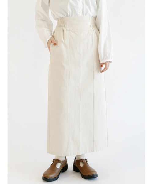 ehka sopo(エヘカソポ)の「ハイウエストペンシルスカート(スカート・レディース・ブラック/ベージュ/キナリ・フリ-)」の2枚目の写真