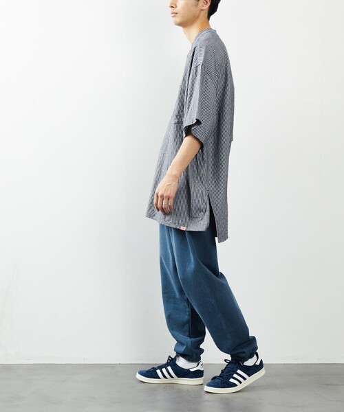 HINSON（ヒンソン）の「HINSON/ヒンソン ノーカラー グランパシャツ ショートスリーブ/ノーカラー/プルオーバー（シャツ/ブラウス・メンズ・ホワイト/ブラック/オフホワイト/ホワイト系その他/ブラック系その他・MEDIUM/LARGE）」の21枚目の写真