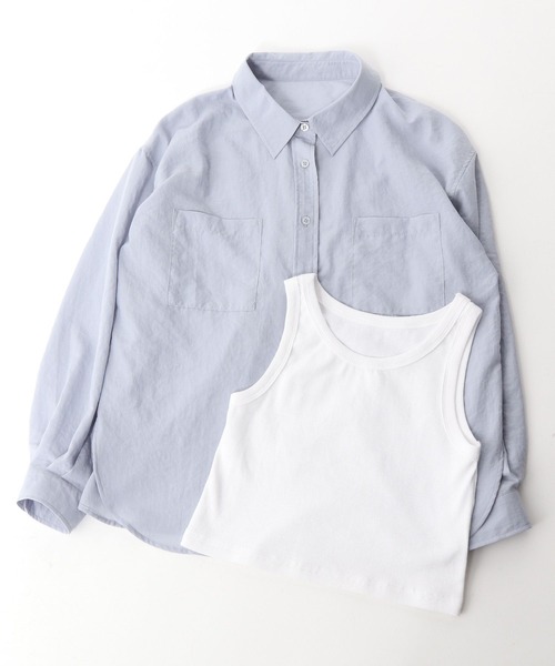 repipi armario（レピピ アルマリオ）の「☆セットアイテム☆スパンボイルシャツ＆タンクトップ（シャツ/ブラウス・キッズ・サックスブルー/ホワイト系その他・SMALL/MEDIUM/LARGE）」の19枚目の写真