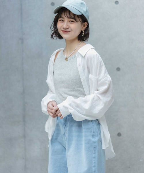 repipi armario（レピピ アルマリオ）の「☆セットアイテム☆スパンボイルシャツ＆タンクトップ（シャツ/ブラウス・キッズ・サックスブルー/ホワイト系その他・SMALL/MEDIUM/LARGE）」の3枚目の写真