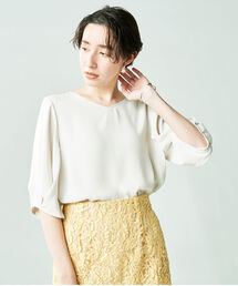 ◇【WEB限定カラーあり】タックスリーブブラウス