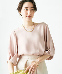 ◇【WEB限定カラーあり】タックスリーブブラウス