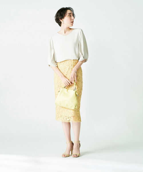 NOLLEY’S Sophi（ノーリーズソフィ）の「◇【WEB限定カラーあり】タックスリーブブラウス（シャツ/ブラウス・レディース・カーキ/ライトブルー/ベージュ/ホワイト/ベビーピンク/ブラック・38）」の16枚目の写真