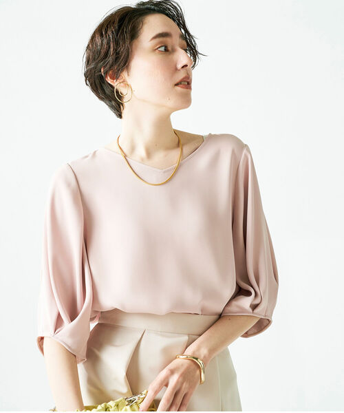 セール】◇【WEB限定カラーあり】タックスリーブブラウス（シャツ