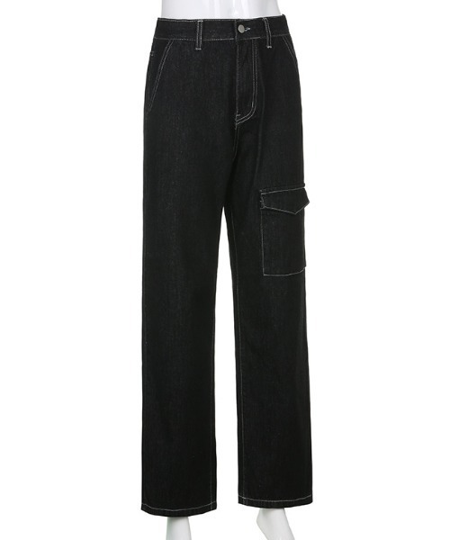 Opinion korean town(オピニオン コリアン タウン)の「90's BUGGY BLACK DENIM(デニムパンツ・レディース・ブラック・S/M)」の6枚目の写真