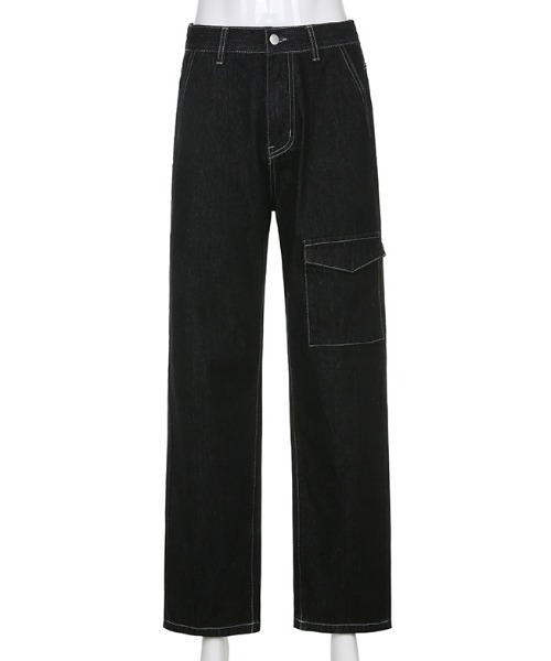 Opinion korean town(オピニオン コリアン タウン)の「90's BUGGY BLACK DENIM(デニムパンツ・レディース・ブラック・S/M)」の8枚目の写真